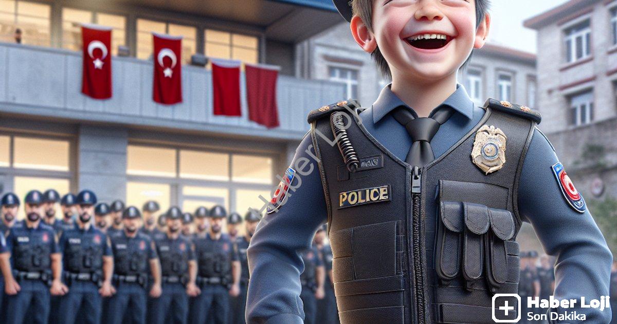 "Muğla Emniyeti Hamza'nın Polislik Hayalini Gerçeğe Dönüştürdü" başlıklı haber için fotorealistik, p